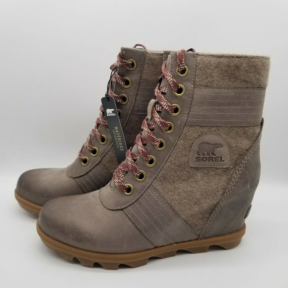 Sorel Women's Lexie Wedge Khaki II Winter Ankle Boots NL3778-297 Size 10 - Picture 2 of 11